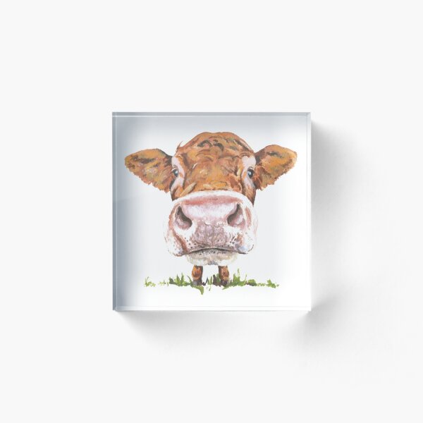 Cute Cow Acrylic Block