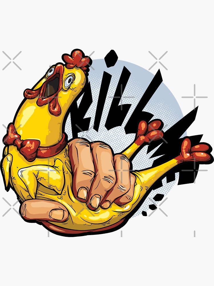 "Rubber Chicken Toy Kill Me" Sticker for Sale by supermara Redbubble