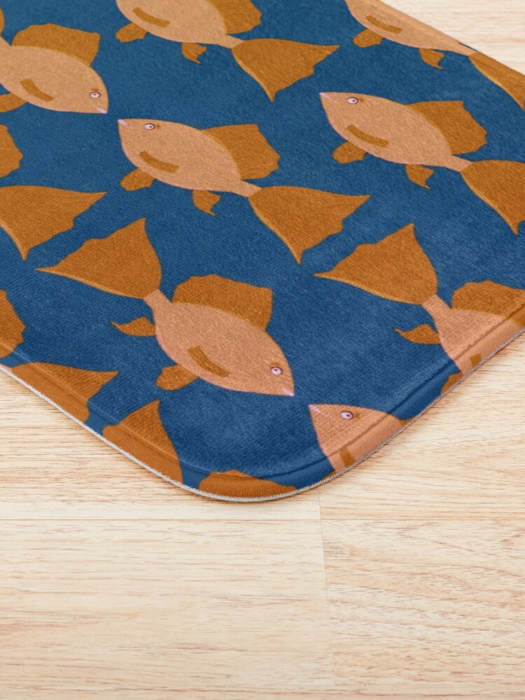 "Funky Fish Pattern" Bath Mat by bunhuggerdesign Redbubble