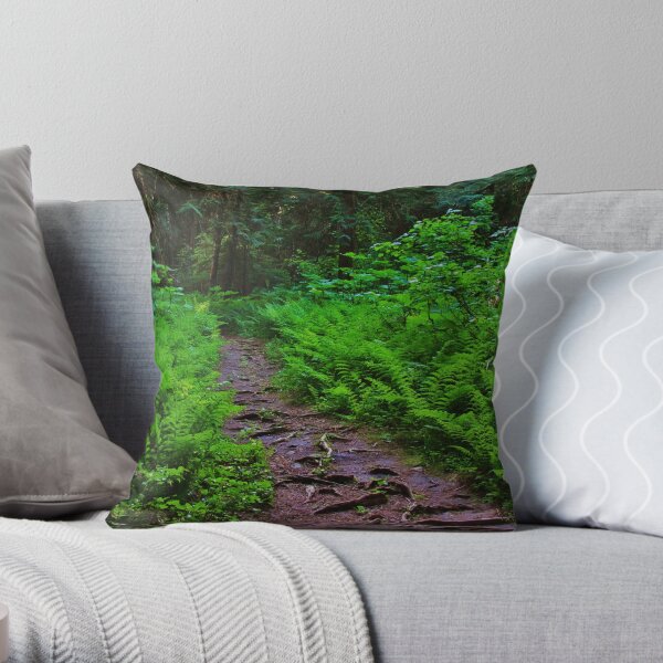 Path to the Old Cedars Throw Pillow