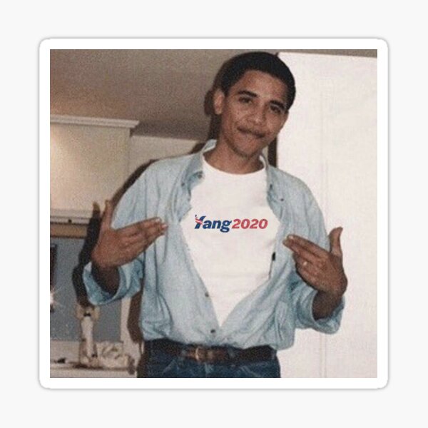 Obama Andrew Yang Sticker Sticker