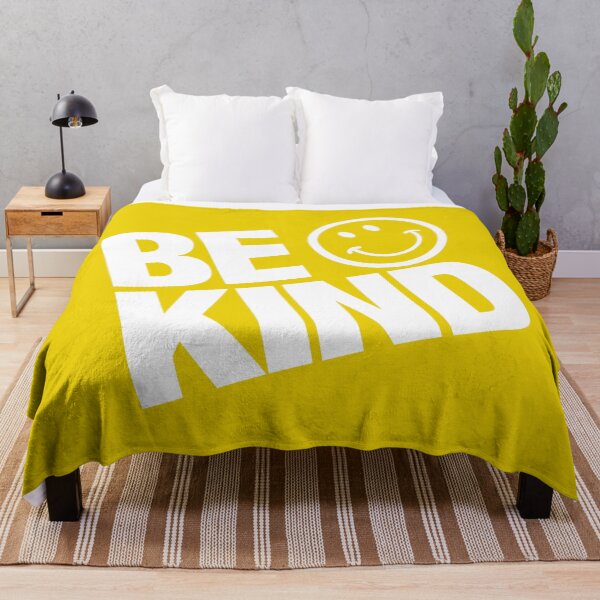 Item preview, Be Kind Smiley Face White Print designed and sold by Jamie Cross.