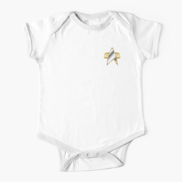 Star trek Deep Space Nine Chrome Starfleet Pocket Badge Short Sleeve Baby One-Piece