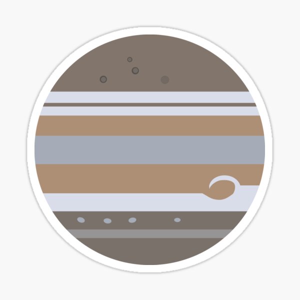 Minimal Flat Planets - Jupiter Sticker