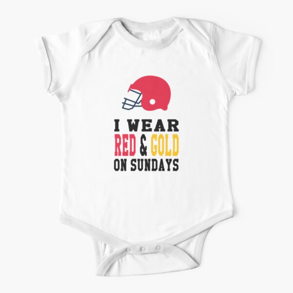 I Wear Red & Gold on Sundays Short Sleeve Baby One-Piece