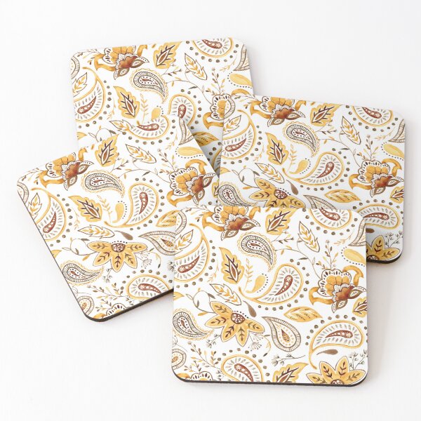 Item preview, Watercolor Floral Paisley - Mustard designed and sold by Beatitudes Design.