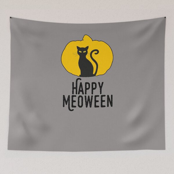Item preview, Happy Meoween – Halloween Pumpkin Cat Silhouette designed and sold by HighBrowDesigns.