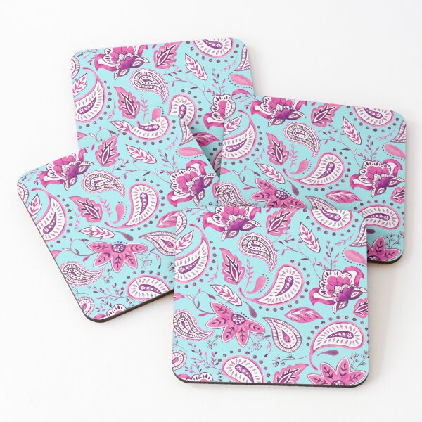 Item preview, Watercolor Pink Floral Paisley - Turquoise designed and sold by Beatitudes Design.