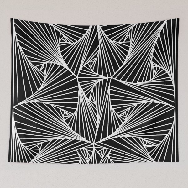 Item preview, Black and white line drawing abstract illusion 3D art designed and sold by Printpix.