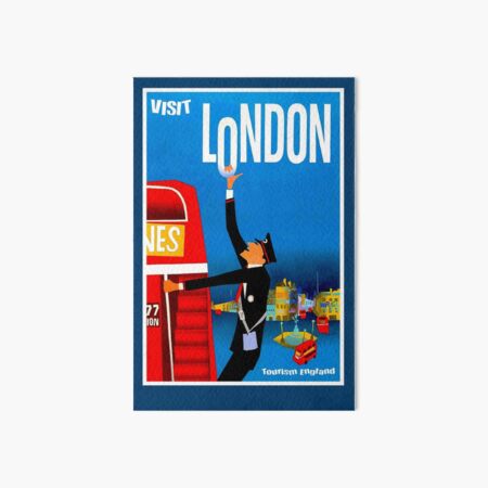"VISIT LONDON" Vintage Travel Advertising Print Art Board Print