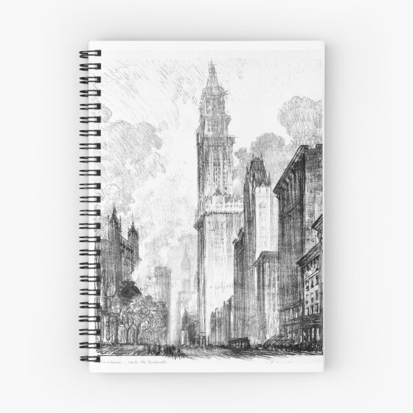 Item preview, Broadway and the Woolworth Building - Joseph Pennell - 1912 designed and sold by CrankyOldDude.