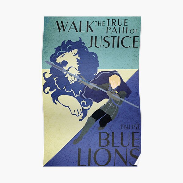 Blue Lions Poster Poster