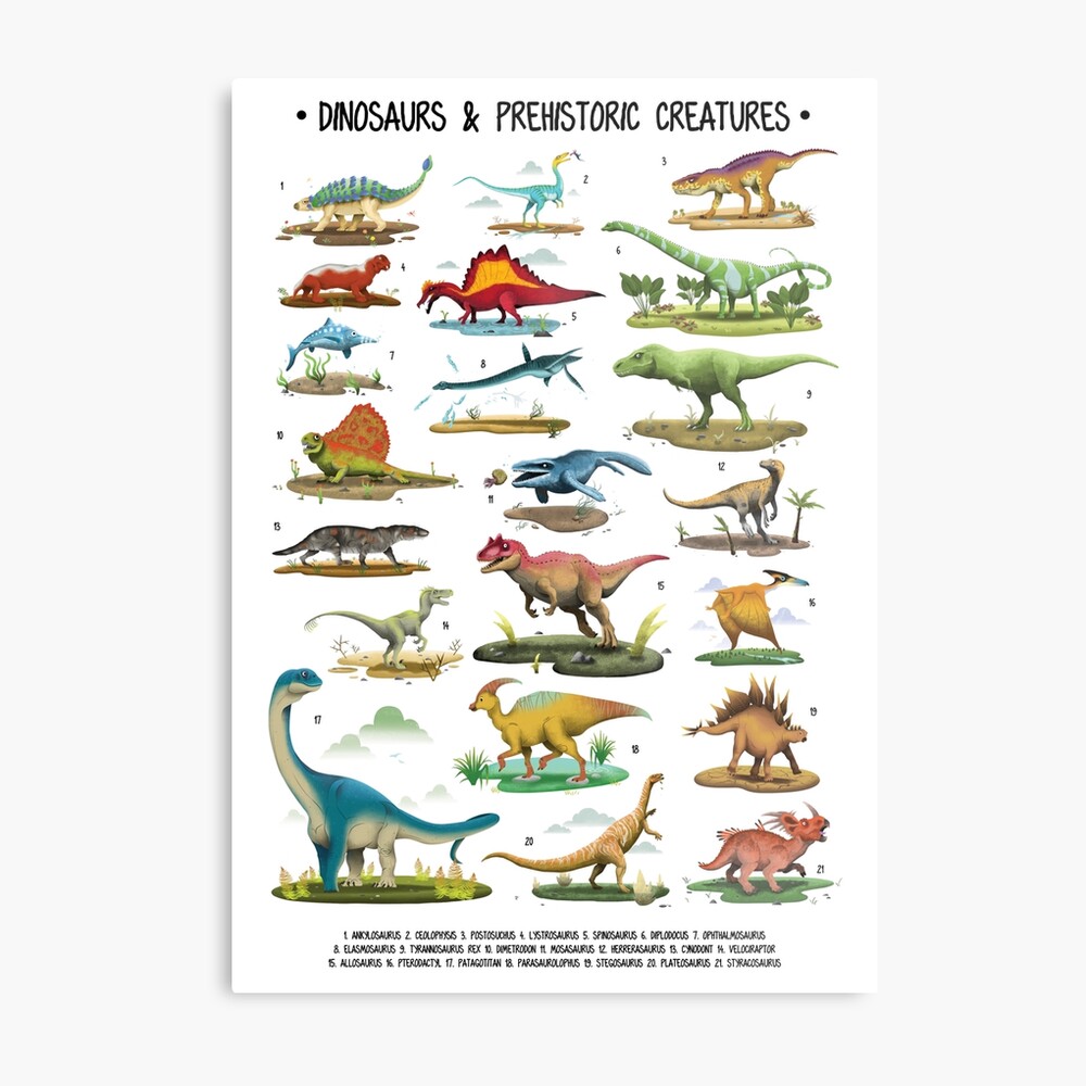 Mini Poster Dinosaures, Affiche et 26 Stickers dinosaures pour enfants