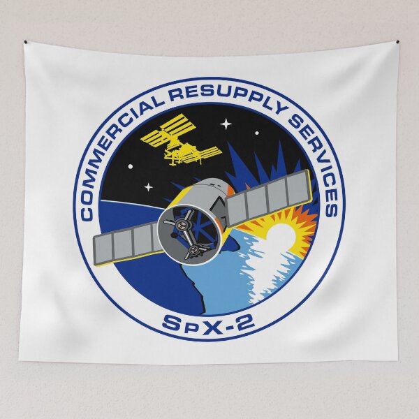 Item preview, Space X Dragron Commercial Crew Resupply CRS-2 Patch designed and sold by awildanon.