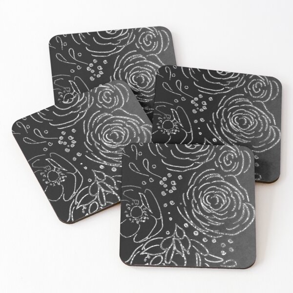 Item preview, Silvery Glittered Floral  designed and sold by CrazyCraftLady.