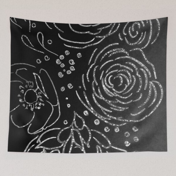 Item preview, Silvery Glittered Floral  designed and sold by CrazyCraftLady.