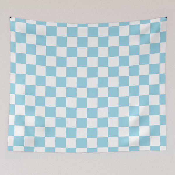 Item preview, Checkered Pastel Blue and White designed and sold by lornakay.