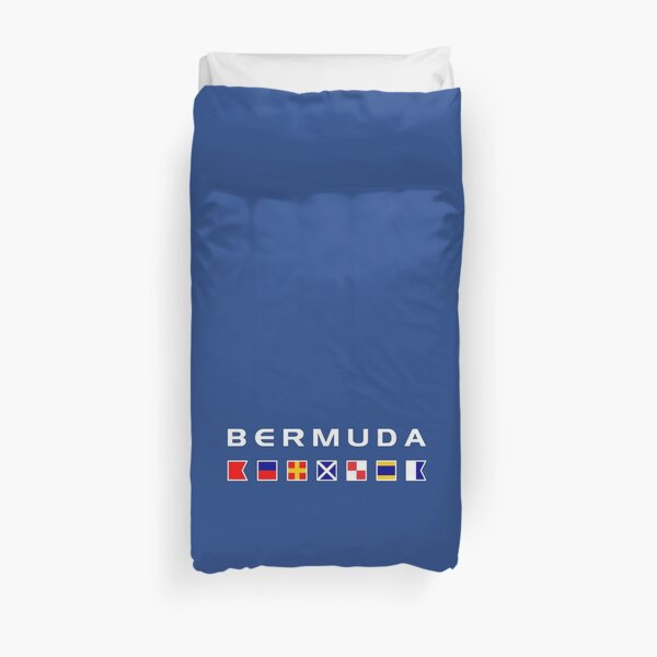 Bermuda Maritime Nautical Signal Flags Dark Color Duvet Cover