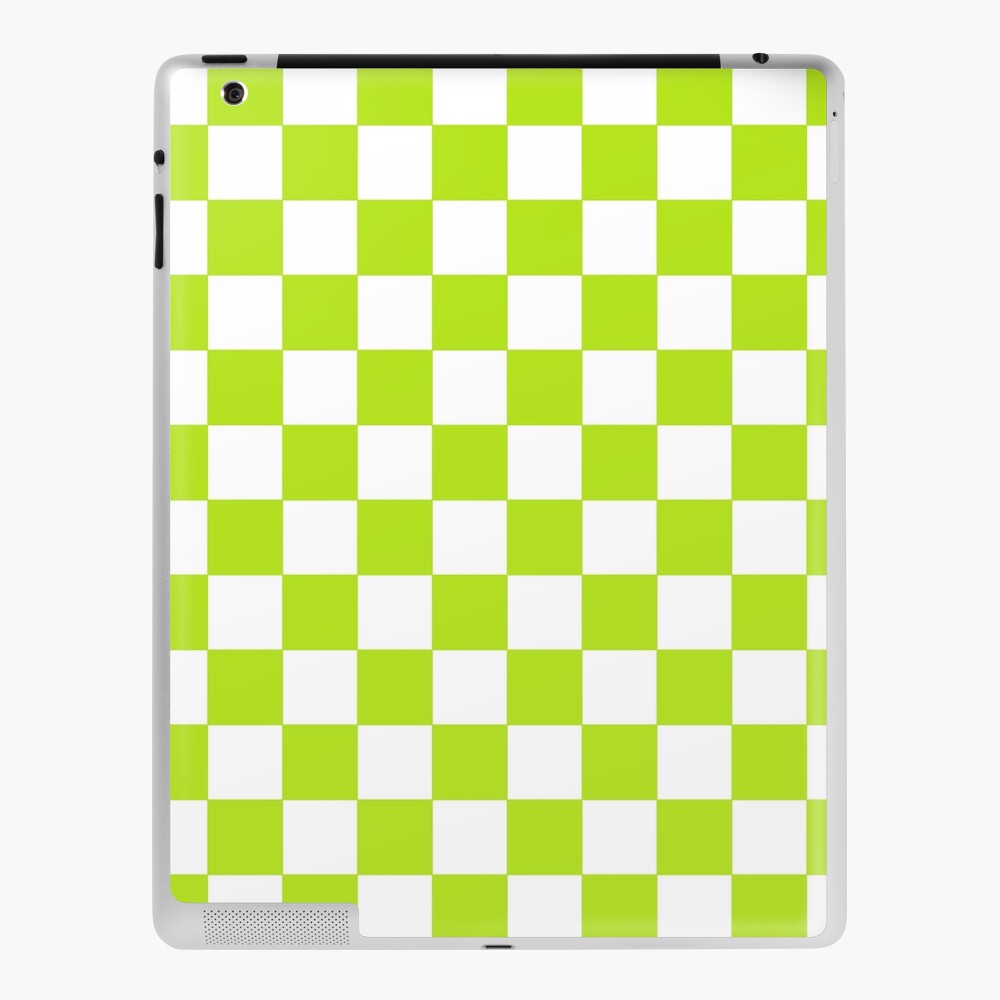 Checkered Lime Green and White iPad Case & Skin
