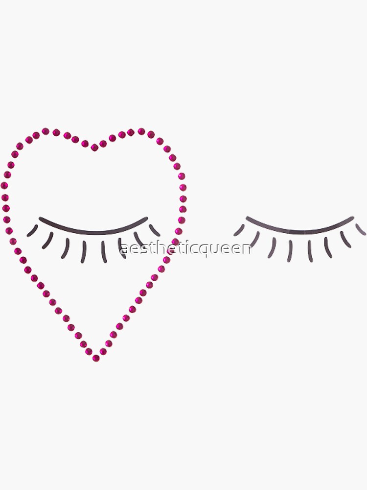 "Jeweled Pink Eye Heart" Sticker for Sale by aestheticqueen Redbubble