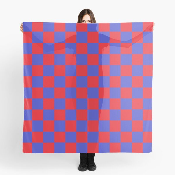 Checkered Red and Blue Scarf