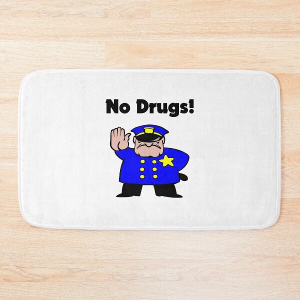 Item preview, No Drugs Cartoon Policeman Anti-Drug Color designed and sold by TinyStarAmerica.
