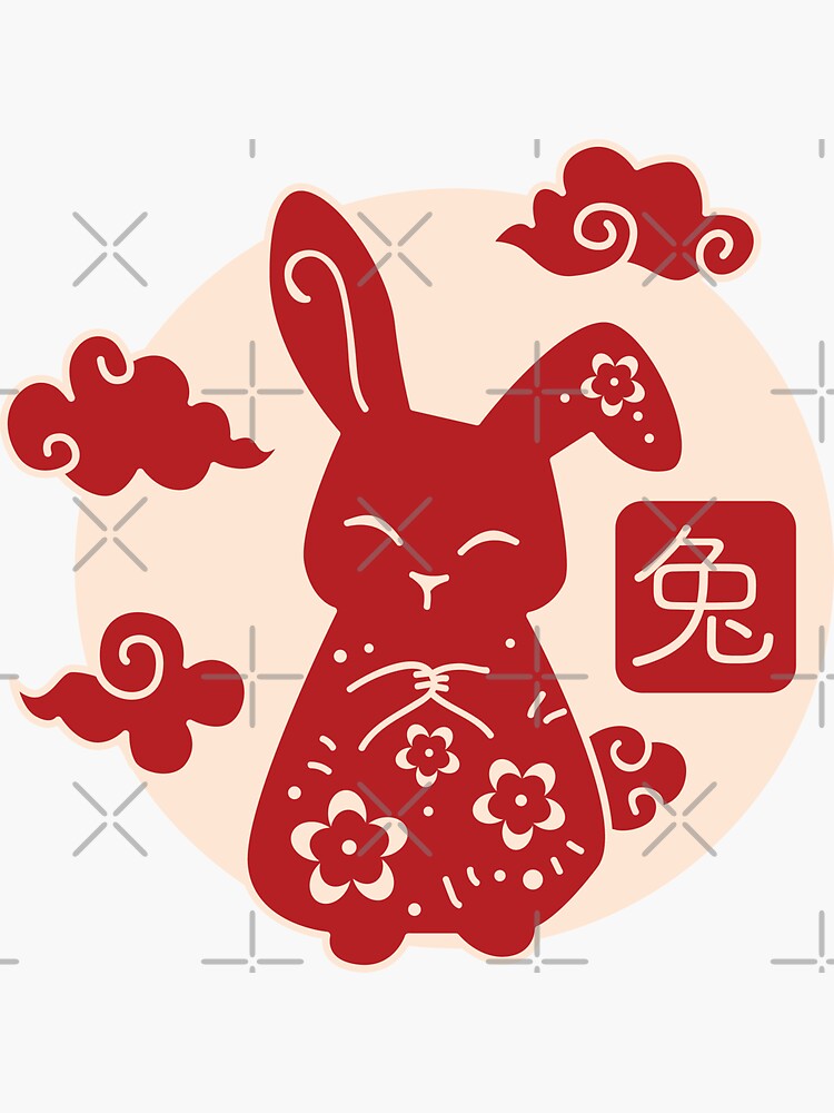 "Chinese Zodiac Rabbit" Sticker for Sale by crismk Redbubble