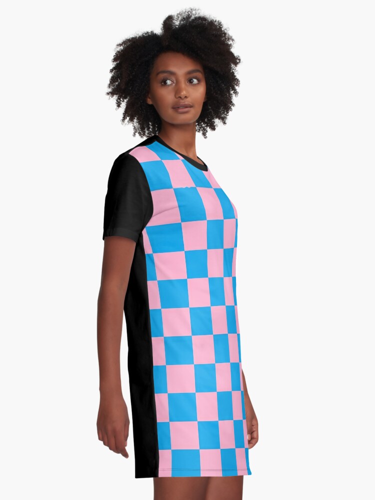Checkered Pink and Turquoise " T-Shirt Dress for Sale by lornakay