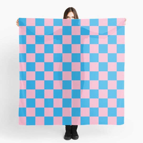 Checkered Pink and Turquoise Scarf
