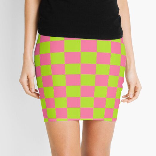 Checkered 2024 neon skirt