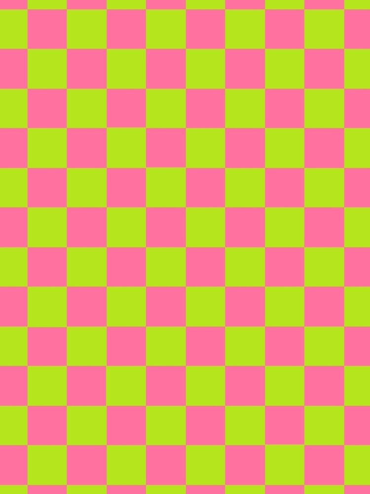 Checkered Lime Green And Pink Lime A-Line Dress Checkered Lime Green And Pink Lime A-Line Dress