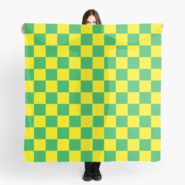 Checkered Green and Yellow Scarf