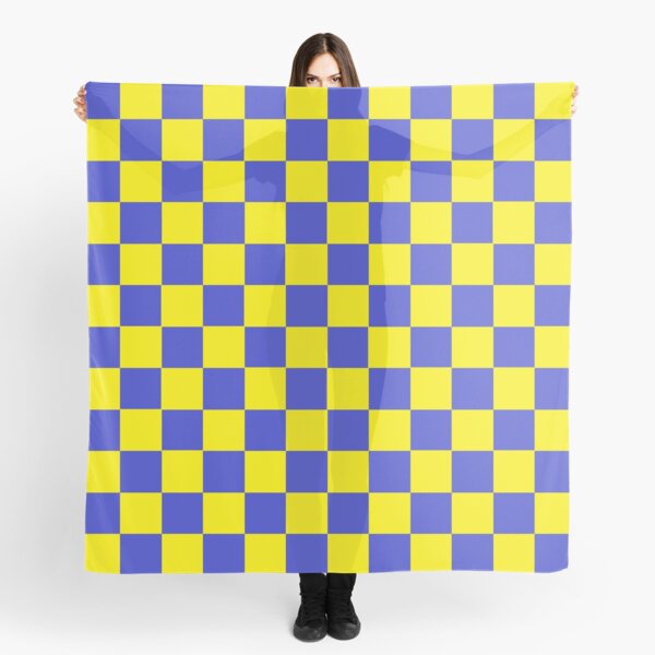 Checkered Blue and Yellow Scarf