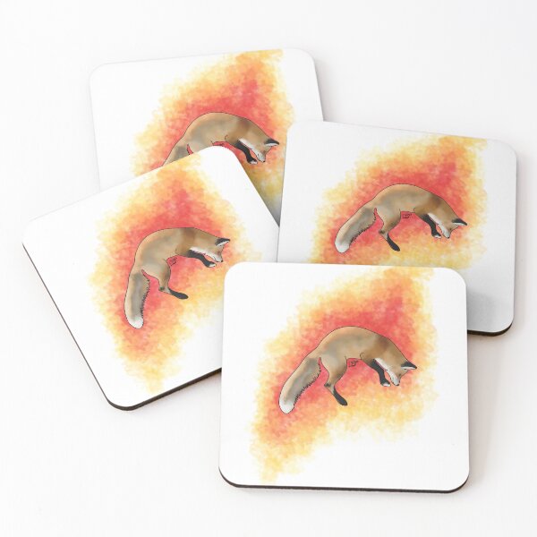 Item preview, Jumping fox warm watercolor designed and sold by Lilehn-art.