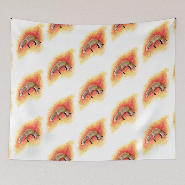 Item preview, Jumping fox warm watercolor designed and sold by Lilehn-art.