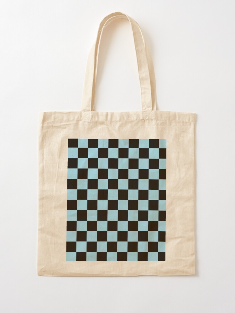 Checkered Pastel Blue and White Tote Bag for Sale by lornakay