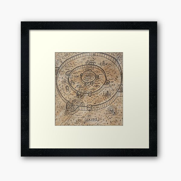 Paradis Map Framed Art Print
