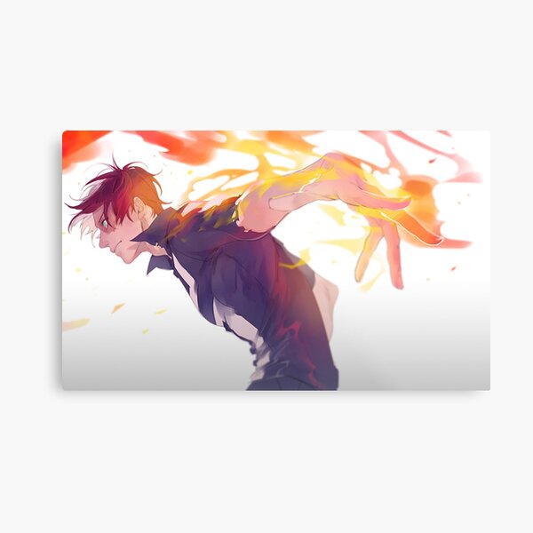 Todoroki Flame On Metal Print