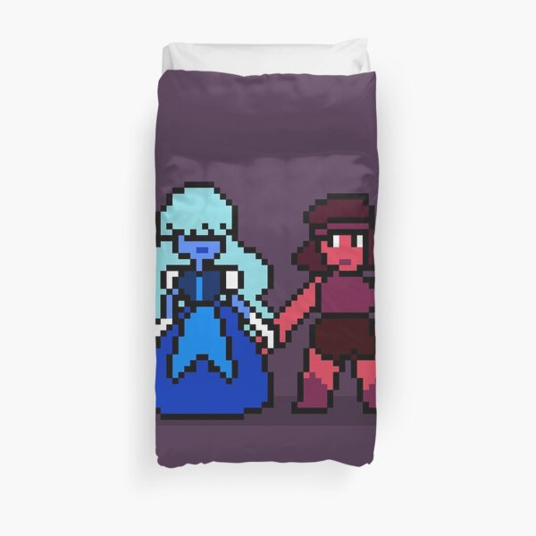 Pixel Ruby & Sapphire Duvet Cover