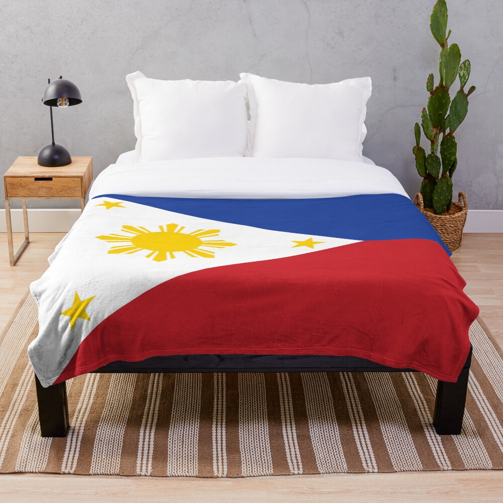 "Philippines Flag" Throw Blanket by quantiTEES Redbubble