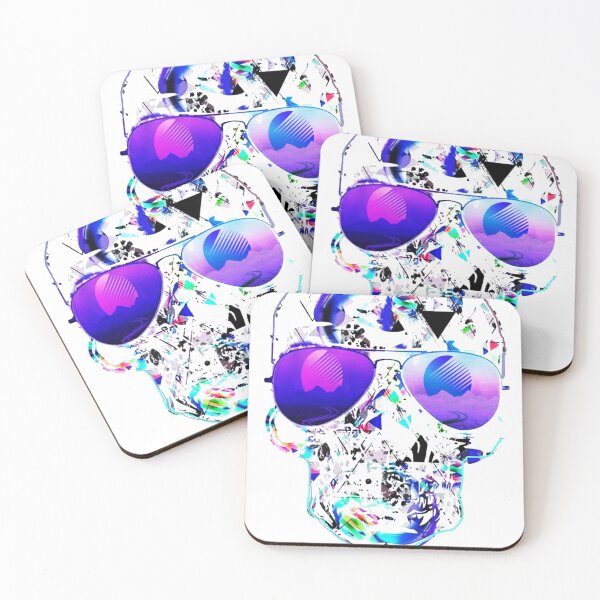 Item preview, Polarized Skull Reflecting a Vaporwave Landscape designed and sold by EightWinds.