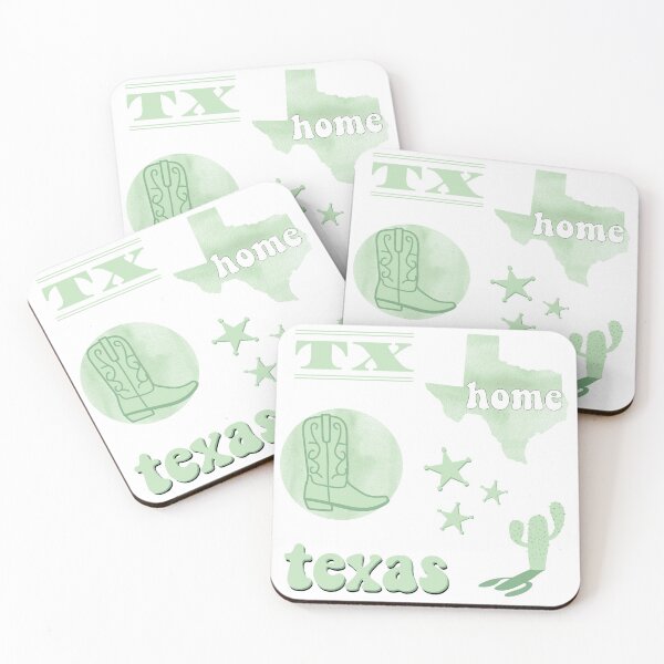 Item preview, Light Green Watercolor Texas US State Sticker Pack designed and sold by The-Goods.