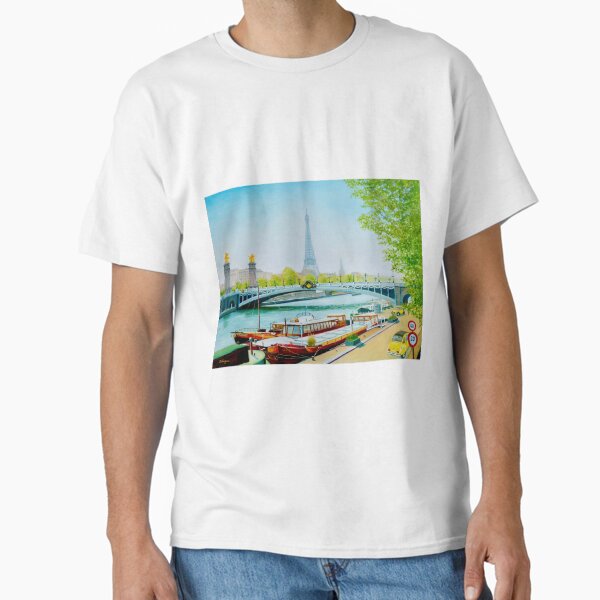Barges on the River Seine, Paris Classic T-Shirt