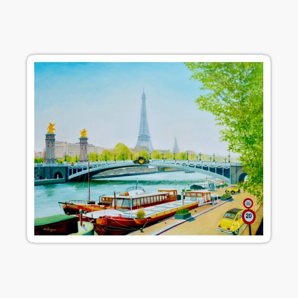 Item preview, Barges on the River Seine, Paris designed and sold by Dai Wynn Fine Art.