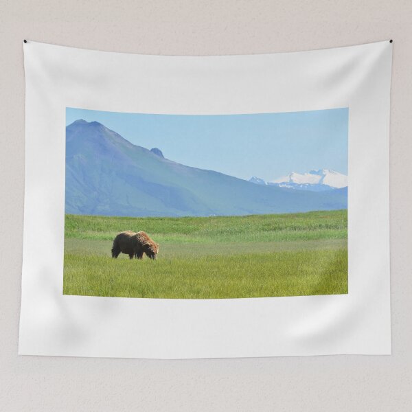Item preview, Grizzly Bear Against the Mountains designed and sold by Wavicles.