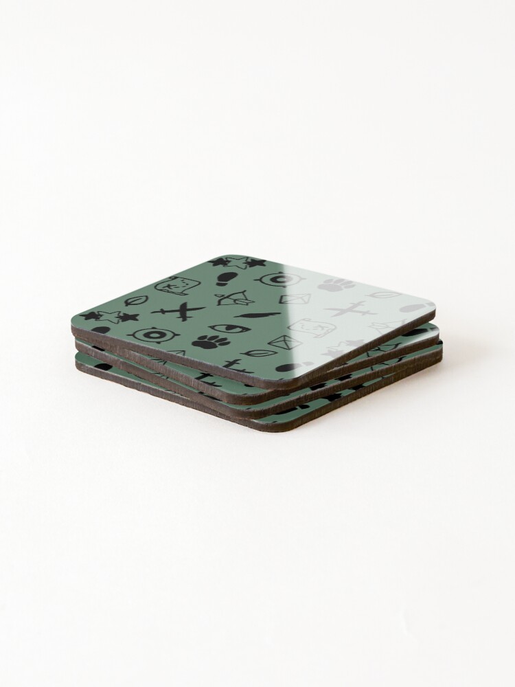 Thumbnail 4 of 5, Coasters (Set of 4), Classic Pattern - Ranger - Stark Black designed and sold by Spatial.