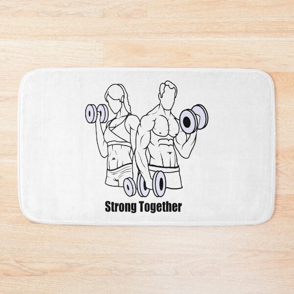 Item preview, Strong Together Male Female Bodybuilders All Natural Muscle Physique Double Dumbbell Curls designed and sold by 108dragons.