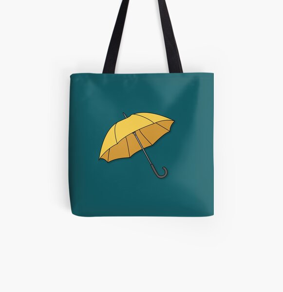 Yellow Umbrella All Over Print Tote Bag