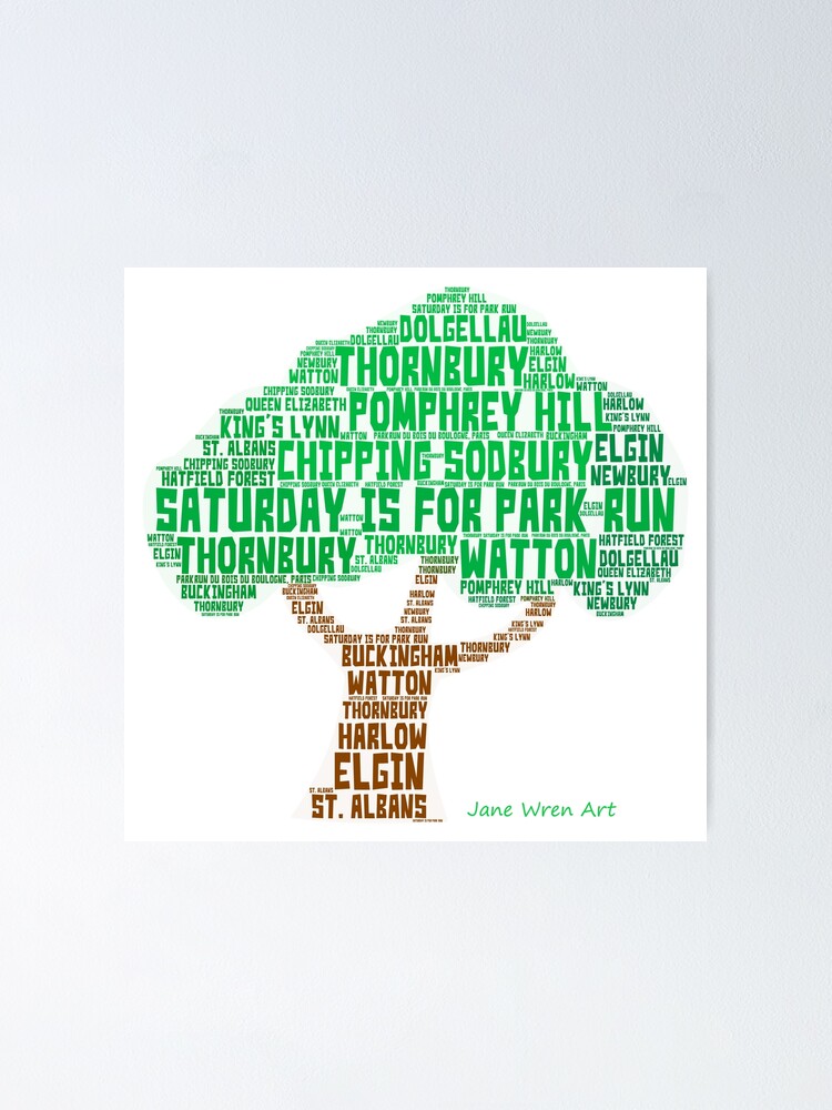 Saturday is for Park Run Poster for Sale by JaneWrenArt Redbubble