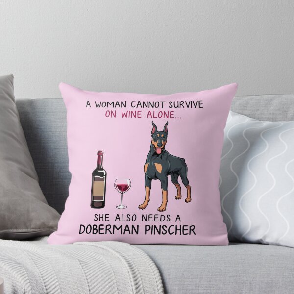 Item preview, Doberman Pinscher and wine Funny dog designed and sold by TeeDoozy.